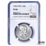 1956 T2 Franklin Half Dollar NGC PF68