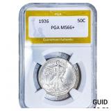 1936 Walking Liberty Half Dollar PGA MS66+