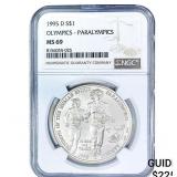 1995-D Olympics-Paralympics Silver $1 .7734oz NGC