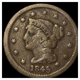 1845 Braided Hair Large Cent LIGHTLY CIRCULATED