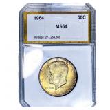 1964 Kennedy Half Dollar PCI MS64
