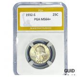 1932-S Washington Silver Quarter PGA MS64+