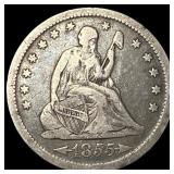 1855 Arrows Seated Liberty Quarter LIGHTLY CIRCULA