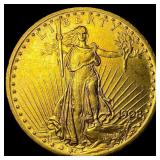1908 No Motto St. Gaudens $20 Gold Double Eagle UN