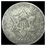 1853 Silver Three-Cent Piece NICELY CIRCULATED