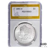 1891-S Morgan Silver Dollar PGA MS63