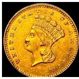 1861 Gold $1 Indian Head CLOSELY UNCIRCULATED