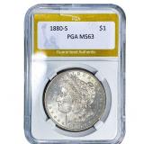 1880-S Morgan Silver Dollar PGA MS63