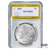 1891 Morgan Silver Dollar PGA MS64