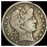 1915-D Silver Barber Half Dollar LIGHTLY  CIRCULA