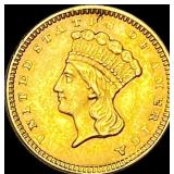 1857 Gold $1 Indian Head Type 3 CLOSELY  UNCIRCUL