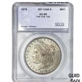 1878 8TF Morgan Silver Dollar SEGS AU55