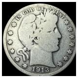 1913 Silver Barber Half Dollar NICELY CIRCULATED