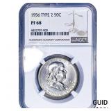 1956 T2 Franklin Half Dollar NGC PF68