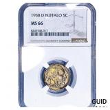 1938-D Buffalo Nickel NGC MS66