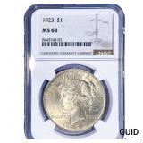1923 Silver Peace Dollar NGC MS64