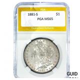 1881-S Morgan Silver Dollar PGA MS65