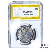 1853 Seated Liberty Half Dollar PGA MS65+