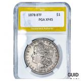 1878 8TF Morgan Silver Dollar PGA XF45