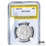 1915-D Barber Half Dollar PGA MS65
