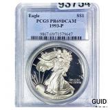 1993-P Silver Eagle PCGS PR69 DCAM 30th Anniv.