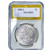 1886-S Morgan Silver Dollar PGA MS63