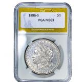 1886-S Morgan Silver Dollar PGA MS63