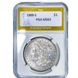1888-S Morgan Silver Dollar PGA MS63