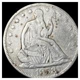 1858 Seated Liberty Half Dollar LIGHTLY CIRCULATED