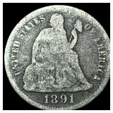 1891 Silver Dime (Seated Liberty) NICELY CIRCULATE