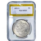 1891-S Morgan Silver Dollar PGA MS63