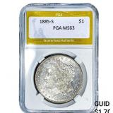 1885-S Morgan Silver Dollar PGA MS63