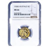 1938-D Buffalo Nickel NGC MS66