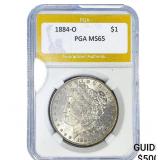 1884-O Morgan Silver Dollar PGA MS65