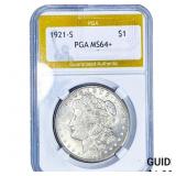 1921-S Morgan Silver Dollar PGA MS64+