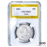 1883 Kingdom of Hawaii Half Dollar PGA MS62