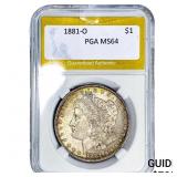 1881-O Morgan Silver Dollar PGA MS64