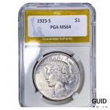 1925-S Silver Peace Dollar PGA MS64