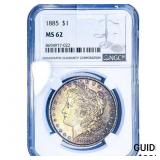 1885 Morgan Silver Dollar NGC MS62