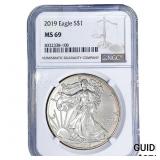 2019 Silver Eagle NGC MS69