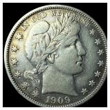 1909 Barber Half Dollar NEARLY UNCIRCULATED