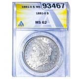 1881-O Morgan Silver Dollar ANACS MS62