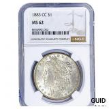1883-CC Morgan Silver Dollar NGC MS62