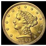 1903 Liberty Head Gold Quarter Eagle $2.50 CHOICE