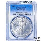 2002 Silver Eagle PCGS MS67