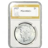 1927 Silver Peace Dollar PGA MS63+