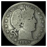 1893 Silver Half Dollar (Barber) LIGHTLY CIRCULATE