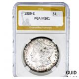 1889-S Morgan Silver Dollar PGA MS61