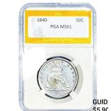 1840 Seated Liberty Half Dollar PGA MS61
