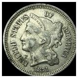 1871 Nickel Three-Cent Piece NEARLY UNCIRCULATED